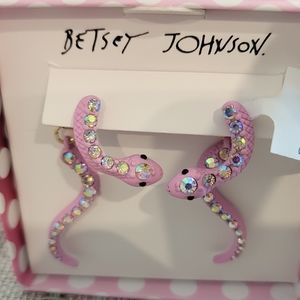 Snake pink Betsey Johnson earrings